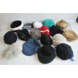 A SMALL QUANTITY OF PILLBOX STYLE HATS to include 'Headways by Albert', 'Marten' etc. and a Maugreen