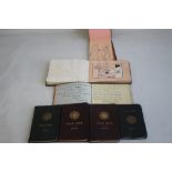 THREE ALBUMS OF QUOTES, AUTOGRAPHS AND DRAWINGS, together with 4 x year books from 1932-1936.