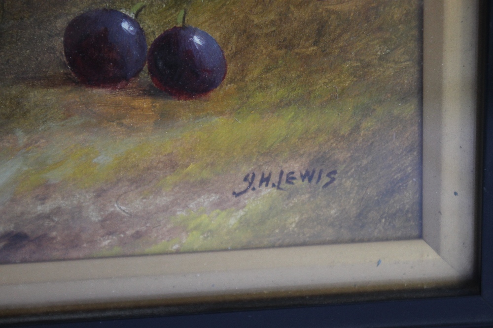 J.H. LEWIS STILL LIFE OIL PAINTING OF FRUIT, signed lower right - Image 3 of 4