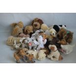 A BOX OF SOFT TOYS, to include Ty Beanies, Russ, Andrex puppies, Boo etc.