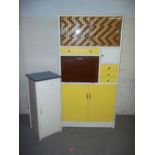 A YELLOW KITCHEN LARDER STORAGE UNIT