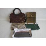 A JANE SHILTON SNAKESKIN CLUTCH BAG together with two other Jane Shilton bags, a boxed Jacques