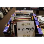 TWO TRAYS OF LP RECORDS to include The Hollies, Abba, etc.