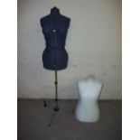 AN ADJUSTABLE DRESSMAKER'S / TAILOR'S DUMMY AND A FIXED DRESSMAKER'S / TAILOR'S DUMMY (2)