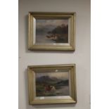 TWO FRAMED OILS DEPICTING HIGHLAND CATTLE, signature indistinct 50 x 40 cm