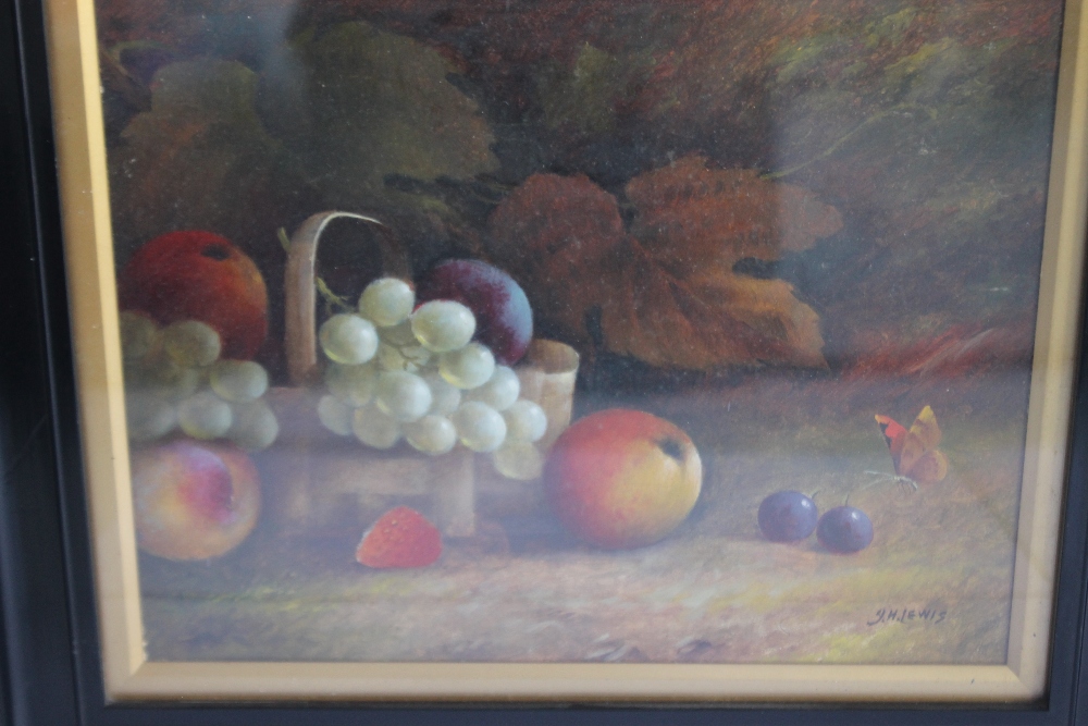 J.H. LEWIS STILL LIFE OIL PAINTING OF FRUIT, signed lower right - Image 2 of 4
