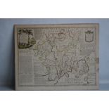 EMANUEL BOWEN - "AN ACCURATE MAP OF THE COUNTY OF WORCESTER", original map from the Large English