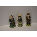 THREE BESWICK FIGURES to include Gentleman Pig, Fisherman Otter and The Lady Pig (3)