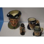 TWO ROYAL DOULTON CHARACTER JUGS to include Winston Churchill and Monty together with two other