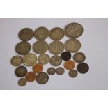 A COLLECTION OF 19TH/20TH CENTURY BRITISH COINS, to include 1893 crown, 3 1890 farthings and a