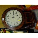 AN INLAID WALL CLOCK, A/F, FOR SPARES AND REPAIRS