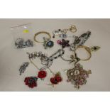 A QUANTITY OF COSTUME JEWELLERY