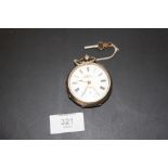A KAY'S OPEN FACED MANUAL WIND HALLMARKED SILVER POCKET WATCH