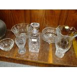 A COLLECTION OF CRYSTAL AND CUT GLASS TO INCLUDE WATERFORD