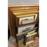 AN ASSORTMENT OF VARIOUS FRAMED PICTURES AND PRINTS ETC