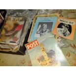 A TRAY OF VINTAGE MAGAZINE PUBLICATIONS TO INCLUDE VOGUE, WOMANS JOURNAL ETC.