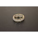 A HALLMARKED 9 CT GOLD ETERNITY RING, APPROX WEIGHT 3.4 G