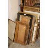 A QUANTITY OF ASSORTED PICTURE FRAMES MOSTLY WITH GLASS