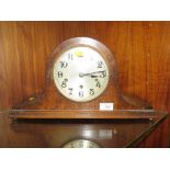 AN OAK CASED NAPOLEON HAT CLOCK