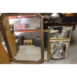 A SELECTION OF ASSORTED MIRRORS IN VARIOUS SIZES AND STYLES