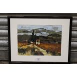 A FRAMED AND GLAZED IMPRESSIONIST SCENE SIGNED LOWER RIGHT - OVERALL SIZE 31.5CM X 40.5CM