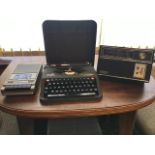 A CLARENTONE RADIO, EMPIRE ARISTOCRAT PORTABLE TYPEWRITER ETC.