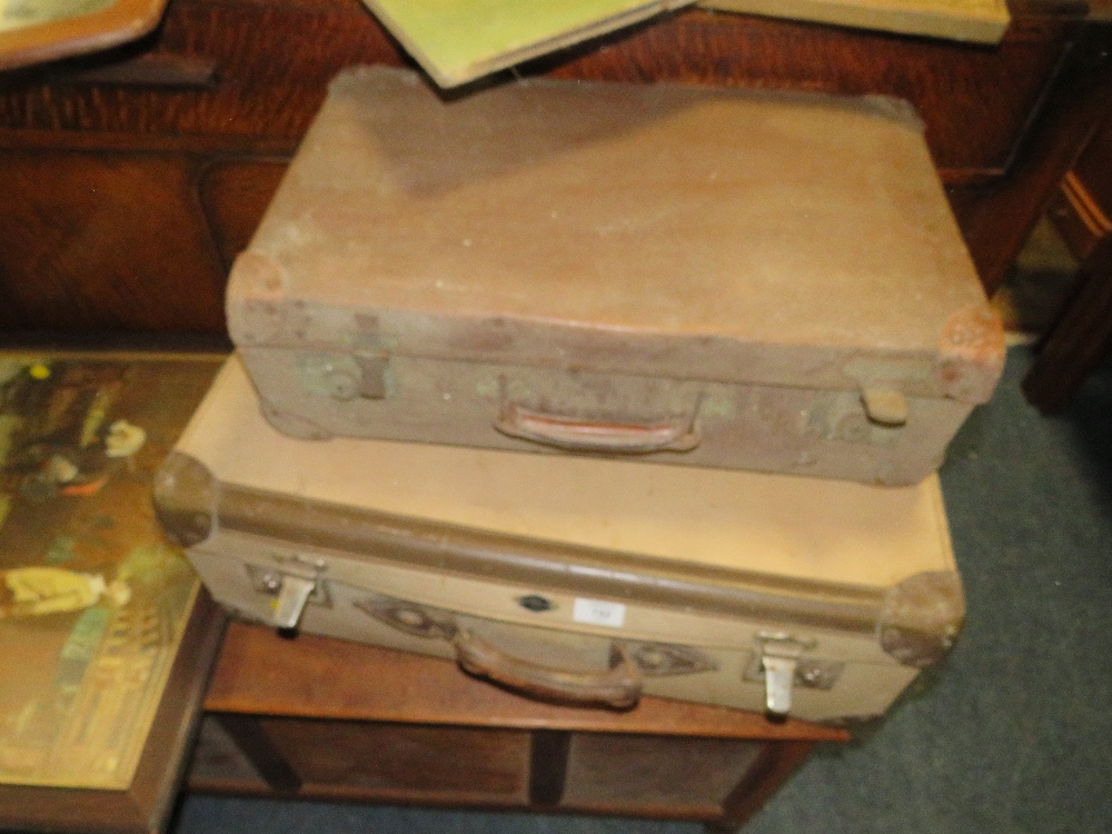 A VINTAGE SUITCASE, RETRO MIRROR, PICTURES ETC - Image 2 of 3