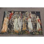 AN UNFRAMED REPRODUCTION TAPESTRY ENTITLED 'LA QUETE DU SAINT GRAAL', 70 X 105 CM