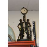A LARGE MODERN RESIN JULIANA FIGURATIVE MANTEL CLOCK, OVERALL HEIGHT 80 CM