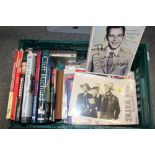 A BOX OF BOOKS TO INCLUDE MUSICAL INTEREST (PLASTIC TRAY NOT INCLUDED)