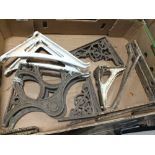 SIX PAIRS OF CAST METAL WALL BRACKETS