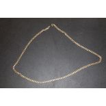 A 9 CARAT GOLD FLAT LINK NECKLACE, APPROX WEIGHT 4.6G