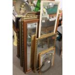 A SELECTION OF ASSORTED MIRRORS IN VARIOUS SIZES AND STYLES