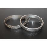 TWO SILVER BANGLES - APPROX 40.2 G