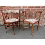 TWO ANTIQUE MAHOGANY BEDROOM CHAIRS