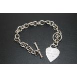 A SILVER TIFFANY STYLE BRACELET - APPROX 36 G