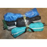 A SELECTION OF CAMPING EQUIPMENT TO INCLUDE A FIVE MAN TENT