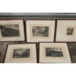 A SET OF FIVE FRAMED AND GLAZED PRINTS OF COUNTRY SCENES BY S PALMER