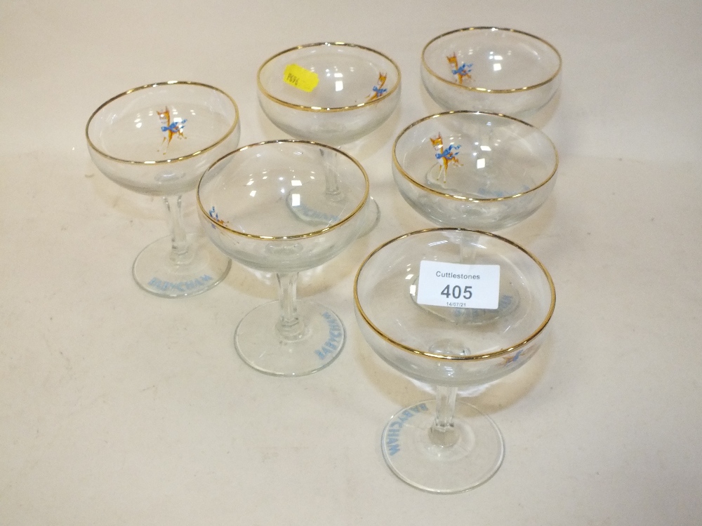 A SET OF SIX VINTAGE BABYCHAM GLASSES