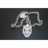 A SILVER FOB BRACELET - APPROX 34 G