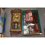 A TRAY OF COLLECTABLES TO INCLUDE OIL LAMP FLUES, WRIST WATCH, AND VINTAGE LIGHTERS TOGETHER WITH