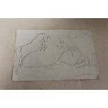 ANNA KATRINA ZINKEISON (1901-1976). Study of a horse and a lady in elegant dress, signed lower