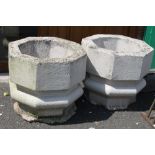 A PAIR OF LARGE PLANTERS - H 41 CM