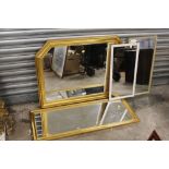 A COLLECTION OF ASSORTED MIRRORS TO INCLUDE AN OVER MANTEL MIRROR