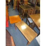 THREE ASSORTED RETRO COFFEE TABLES TOGETHER WITH A RETRO GLASS TOPPED TABLE (4)