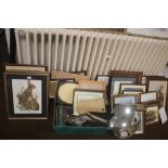 A LARGE QUANTITY OF PICTURES PRINTS FRAMES ETC