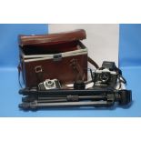 A QUANTITY OF ASSORTED CAMERAS AND ACCESSORIES TO INCLUDE A FUJICA ST705W ASSORTED LENSES ETC