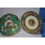 TWO ROYAL DOULTON CABINET PLATES, ONE DEPICTING FRUIT SIGNED F HARPER