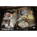 A QUANTITY OF ASSORTED WOOL AND KNITTING YARN