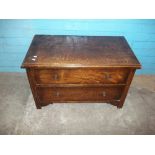 AN OAK TWO DRAWER VINTAGE CHEST